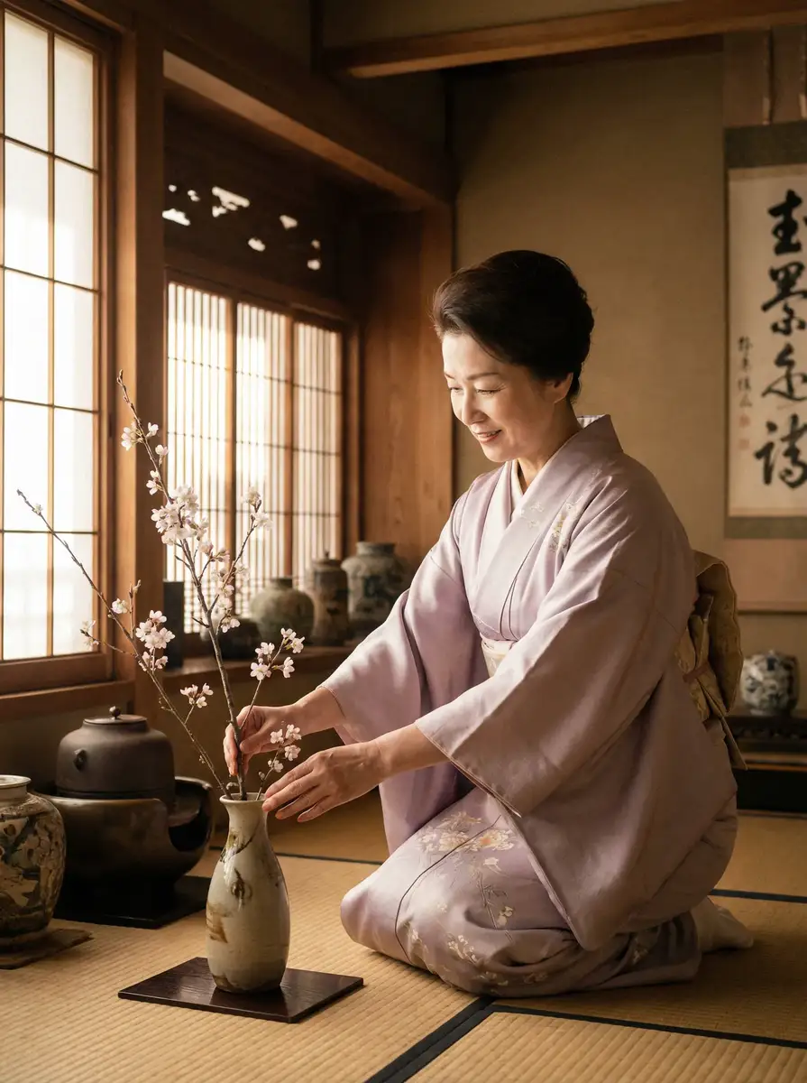一位优雅的 女性向-女性向经典小说|动漫影视资源每日更新 在和室中插花